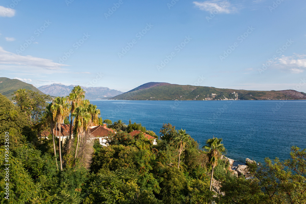 sea view from the fortress of Herceg-Novi of Montenegro
