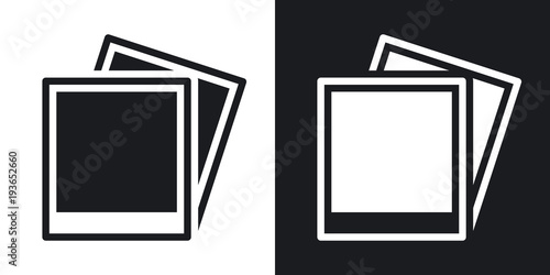 Vector photo cards icon. Two-tone version on black and white background