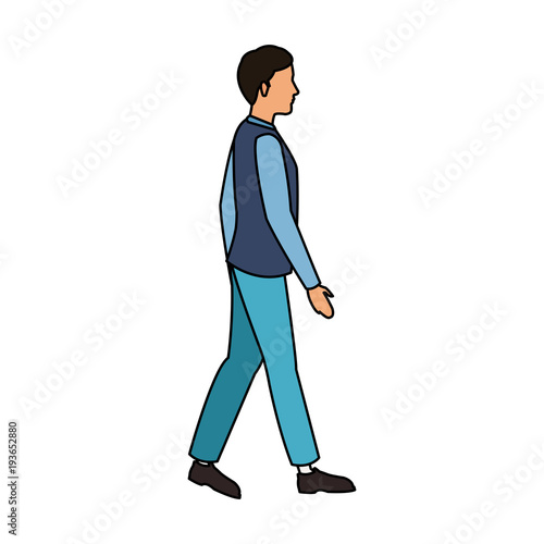 Man walking cartoon vector illustration graphic design