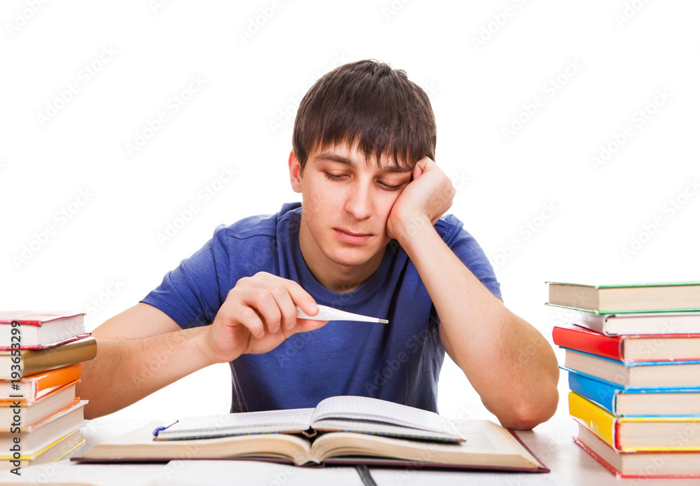 Student with a Thermometer Student with a Thermometer