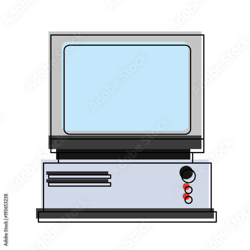 Desk computer technology icon vector illustration graphic design