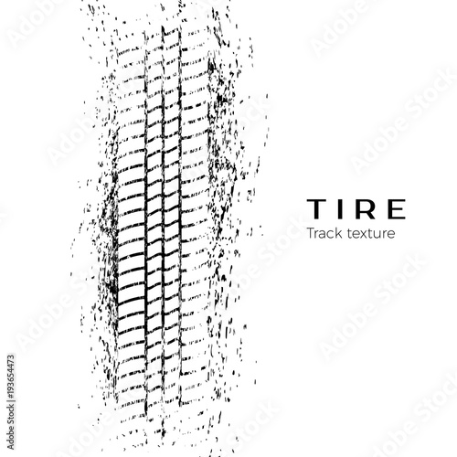 Tire track impression. Print of a tire in the mud. Vector illustration isolated on white background