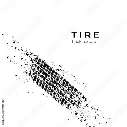 Dirt track from the car wheel protector. Tire track silhouette. Grunge tire track. Black tire track. Vector illustration