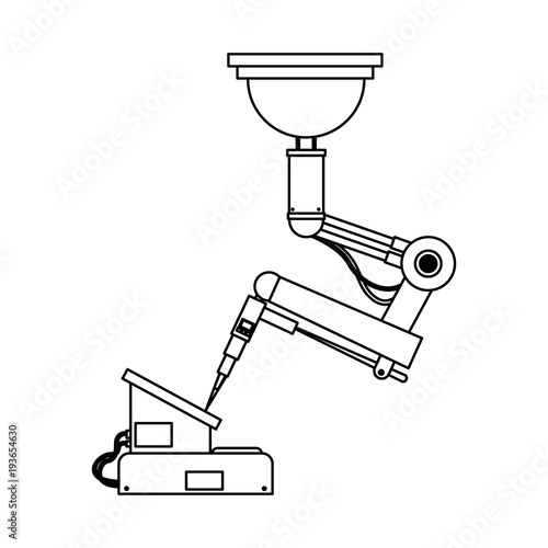 Factory robot arm icon vector illustration graphic design