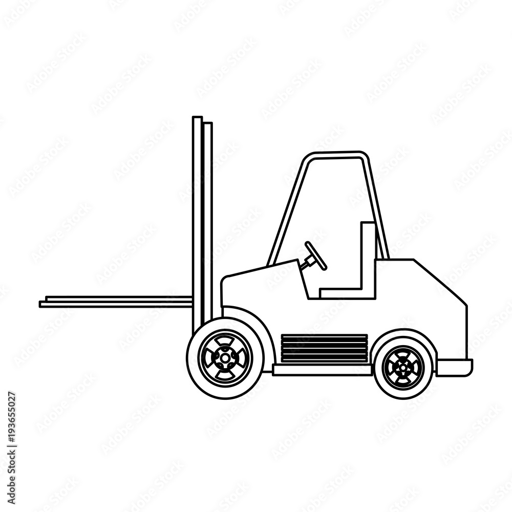 Forklift cargo vehicle vector illustration graphic design