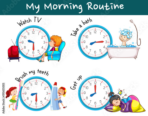 Different morning routines at different times
