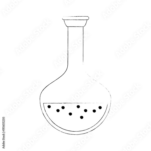Chemistry flask with liquid icon vector illustration graphic design