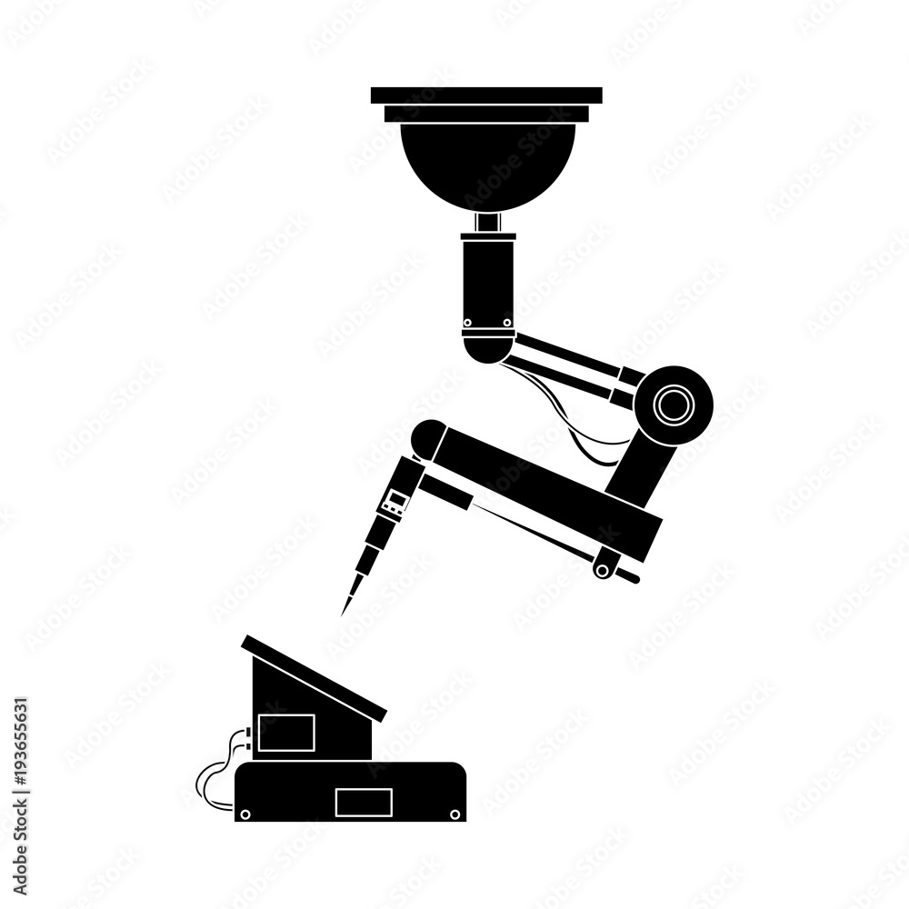Factory robot arm icon vector illustration graphic design Factory robot arm icon vector illustration graphic design