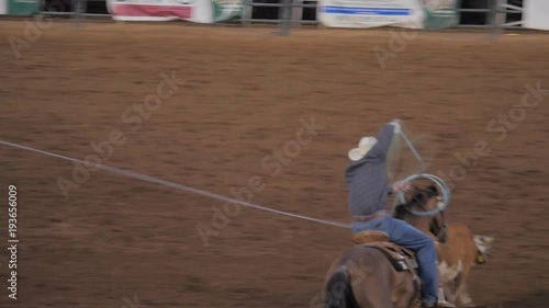 Team roping at the hometown rodeo. photo