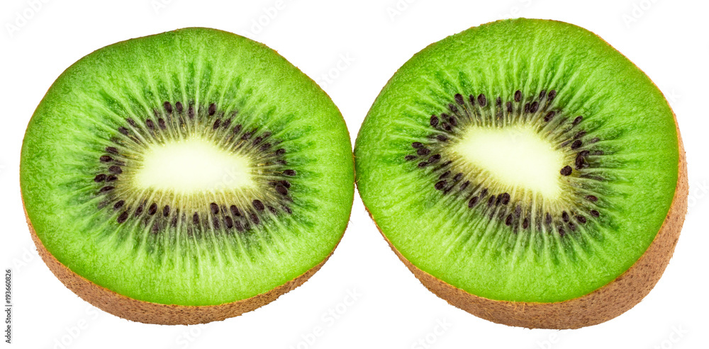 Fototapeta premium Slice of kiwi isolated on white background