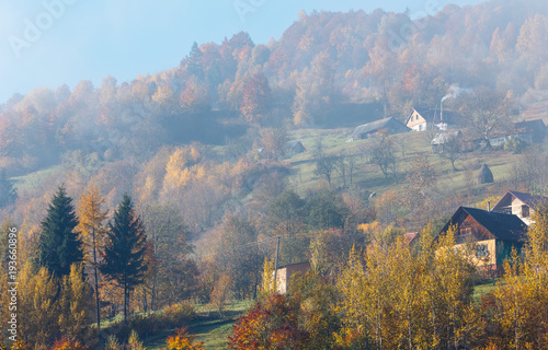 Morning autumn Carpathian mountains  Ukraine