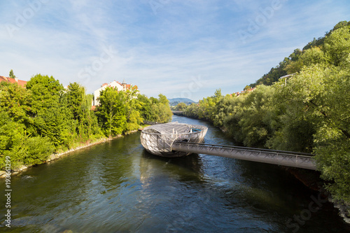 Murinsel Bridge in Graz