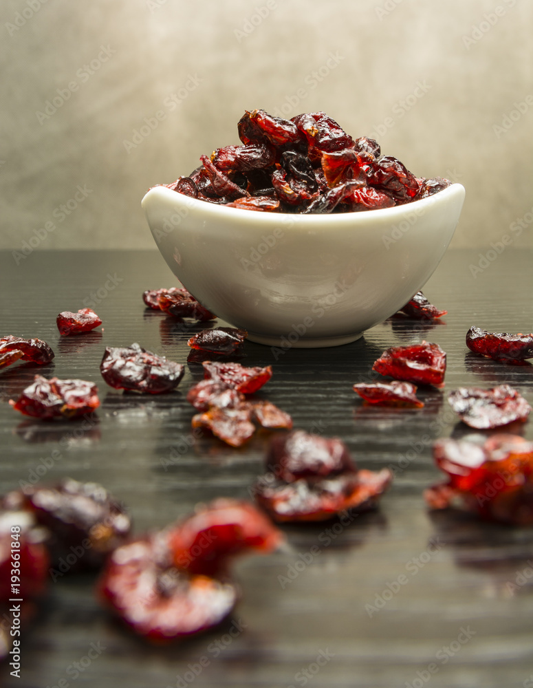 Dried cranberry on the table. Dried cranberry on the table.