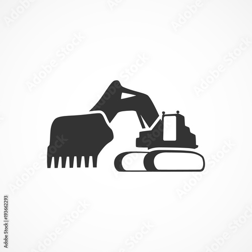 Vector image of excavator icon.