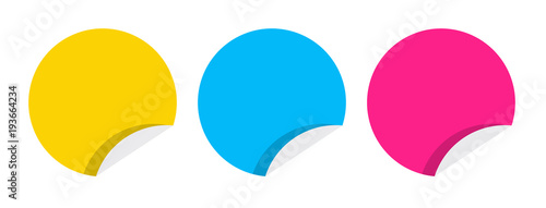 Stickers cyan, magenta, jaune