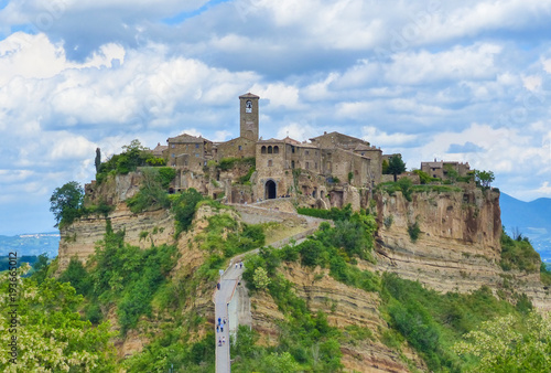 Civita di Bagnoregio  Viterbo  Lazio   central Italy - The famous ancient village on the hill between the badlands  in the Lazio region  central Italy  known as  The town that is dying   