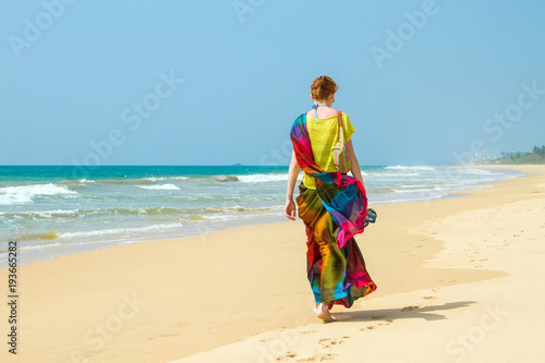Beautiful Girl on the beach. Bentota, Sri Lanka