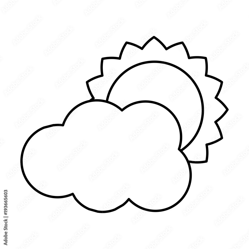 Sun and cloud weather symbol icon vector illustration graphic design Sun and cloud weather symbol icon vector illustration graphic design