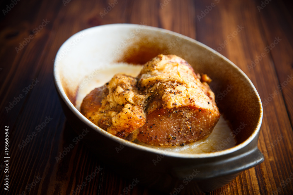 meat baked in ceramic form meat baked in ceramic form