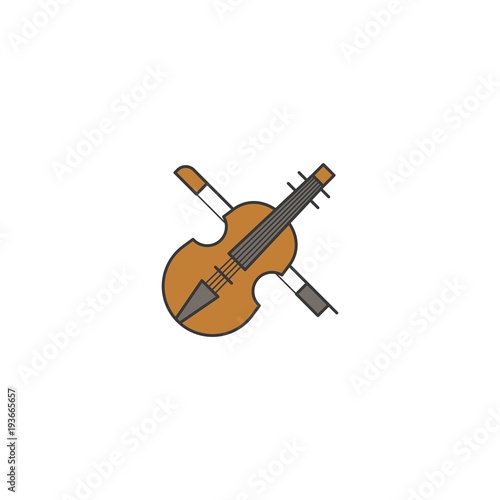 Simple violin icon, filled outline