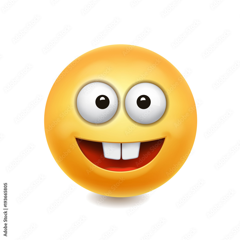Yellow smile face cute icon, vector illustration Yellow smile face cute icon, vector illustration