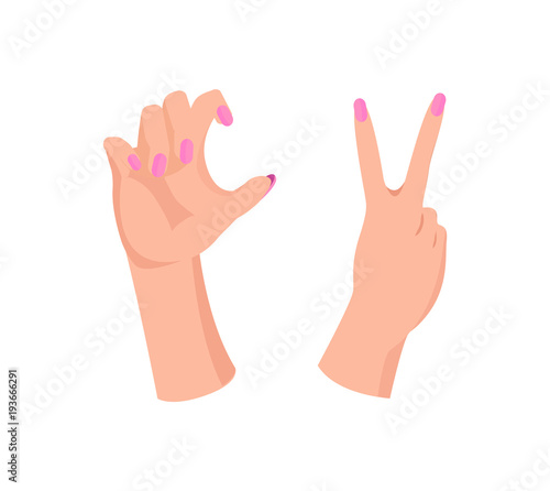 Pair of Girl s Hands With Beauty Pink Manicure