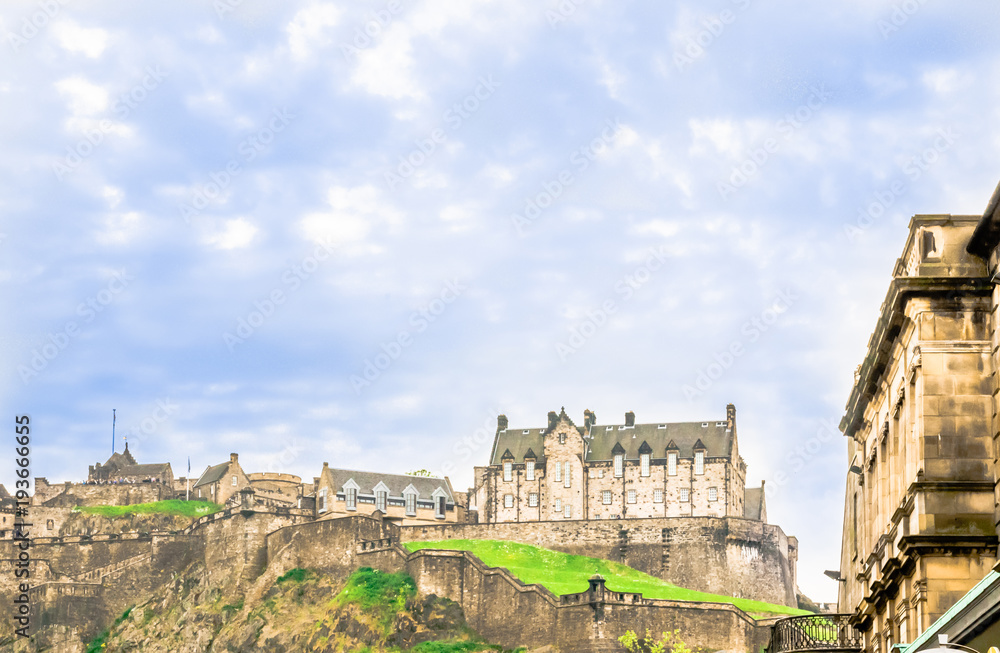 View on nice Edinburgh castle in Scotland