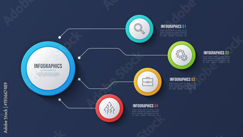Vector 4 options infographic design, structure chart, presentati