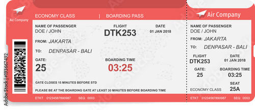Boarding pass design background. Vector illustration of airline boarding pass. Boarding pass ticket.