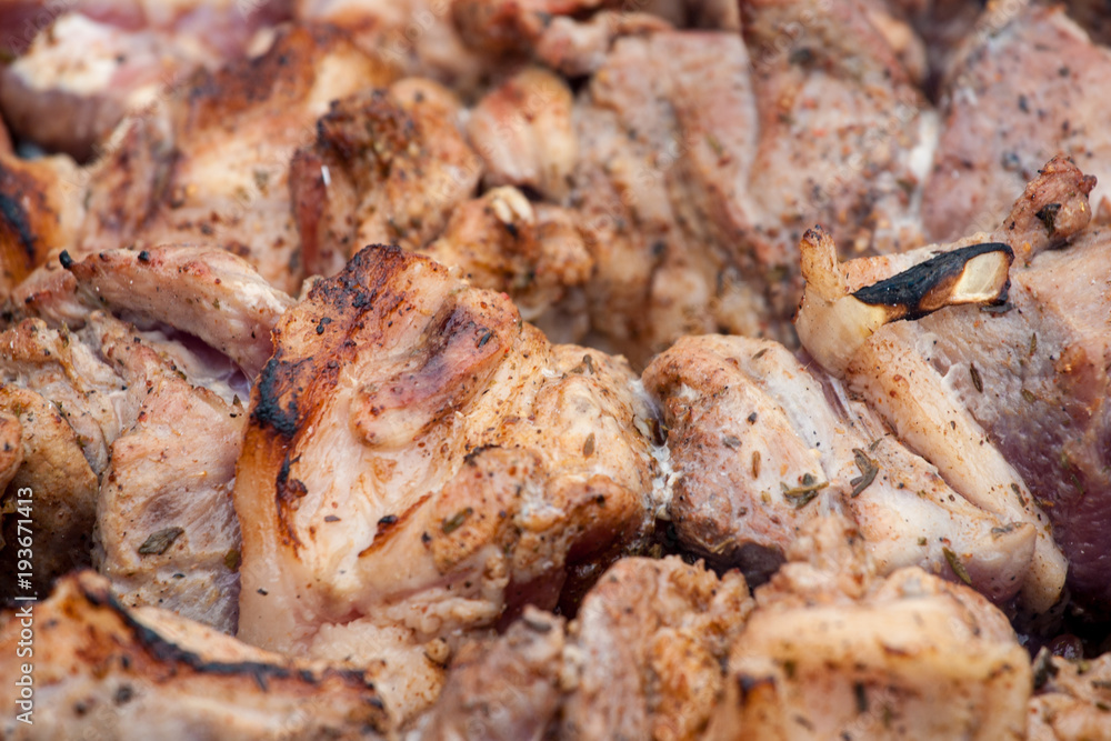 Grilled barbecue meat Grilled barbecue meat