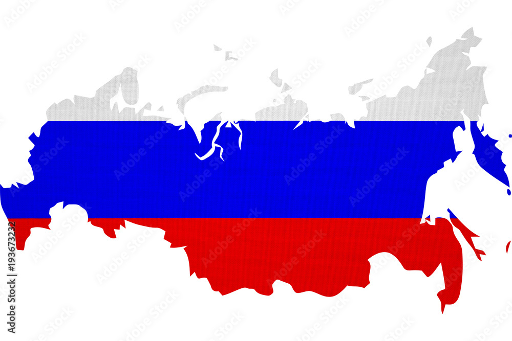 Fototapeta premium Russia map with Russian flag