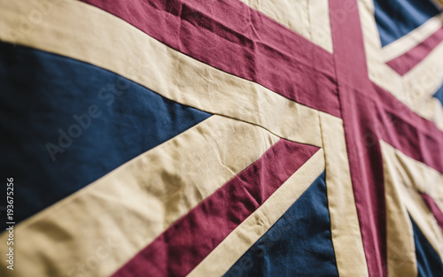 Discolored and vintage union jack flag