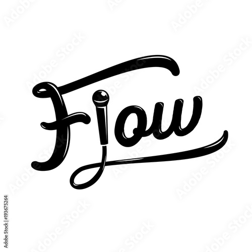 flow hand drawing design with microphone