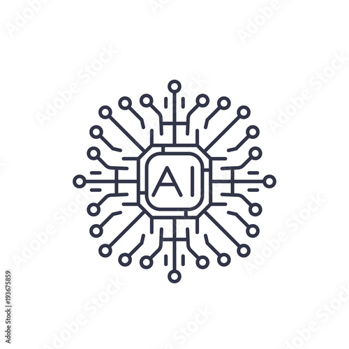 Artificial intelligence, AI icon