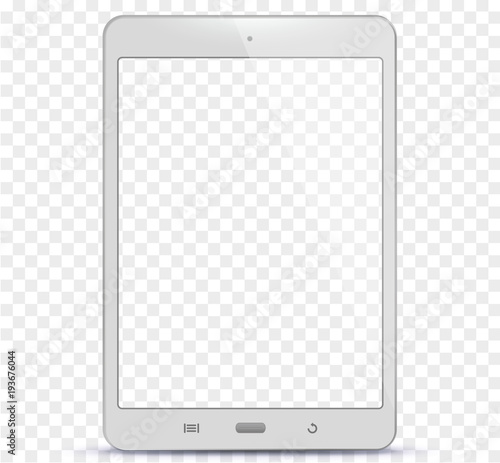 Transparent White Tablet Computer Vector Illustration