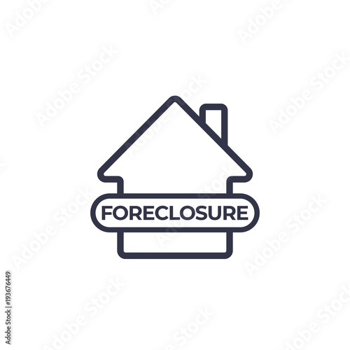 foreclosure icon on white, vector