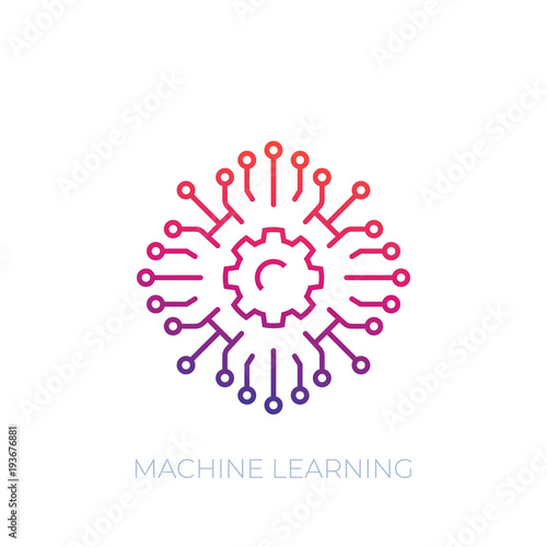 Machine learning icon, linear