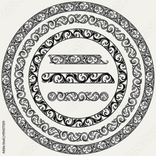 Vector decorative ornate design elements and brushes for illustrator