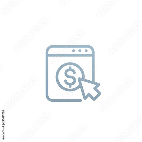 pay per click vector linear icon on white