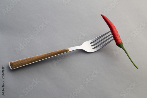 Chili pepper on a fork