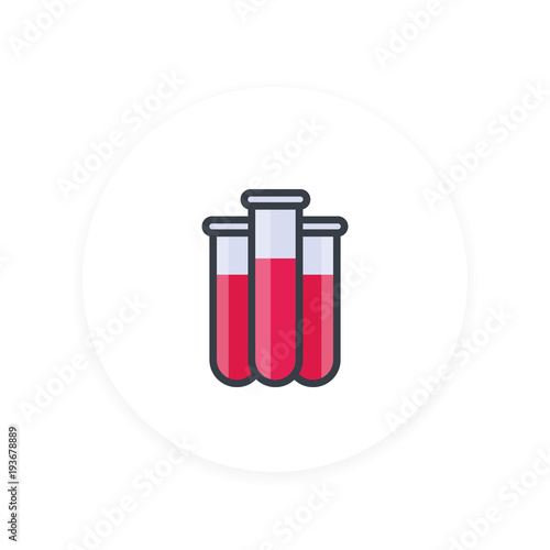 blood in test tubes vector icon