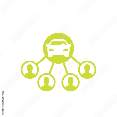 carsharing vector icon on white