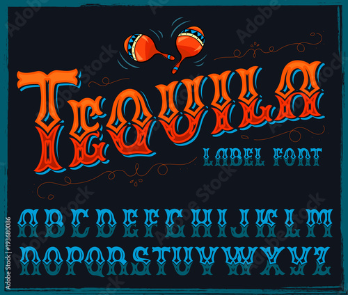 Hand crafted font in traditional Mexican style.