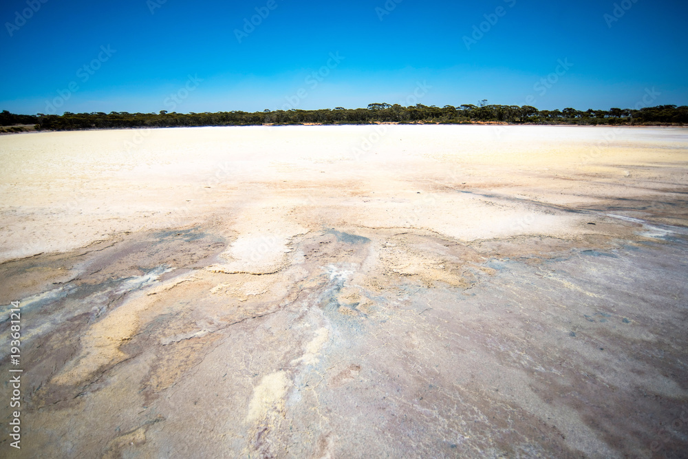 Empty salt lake in barren Australia