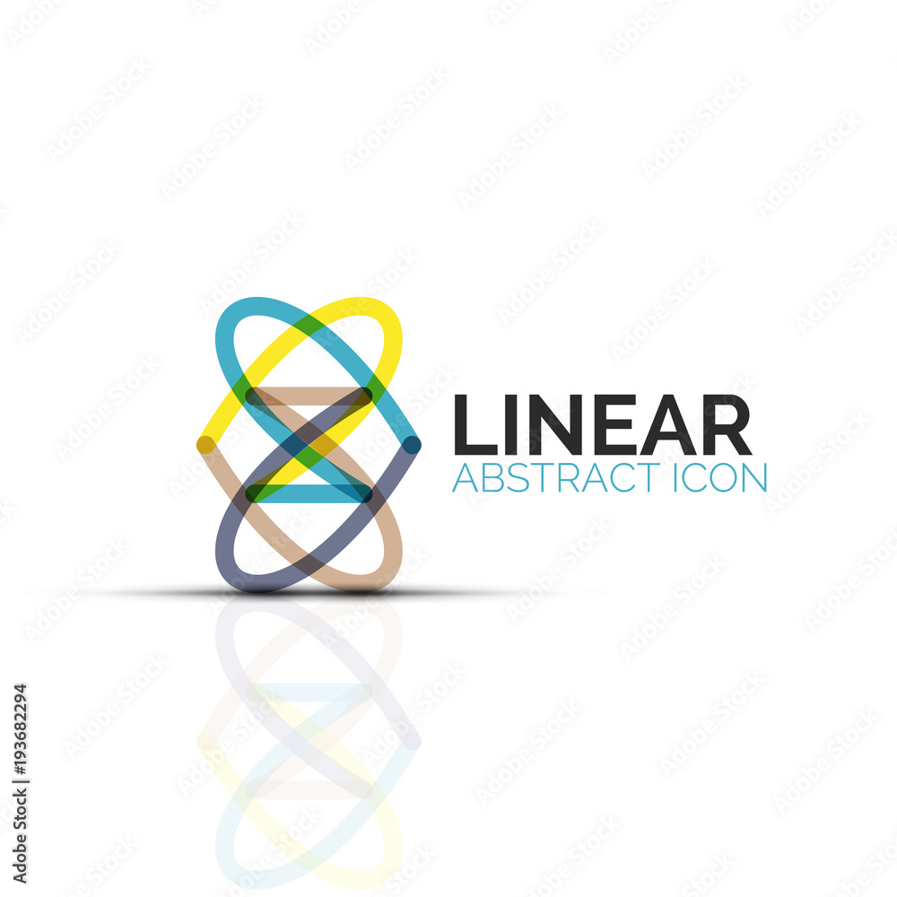 Abstract flower or star minimalistic linear icon, thin line geometric flat symbol for business icon design, abstract button or emblem Abstract flower or star minimalistic linear icon, thin line geometric flat symbol for business icon design, abstract button or emblem