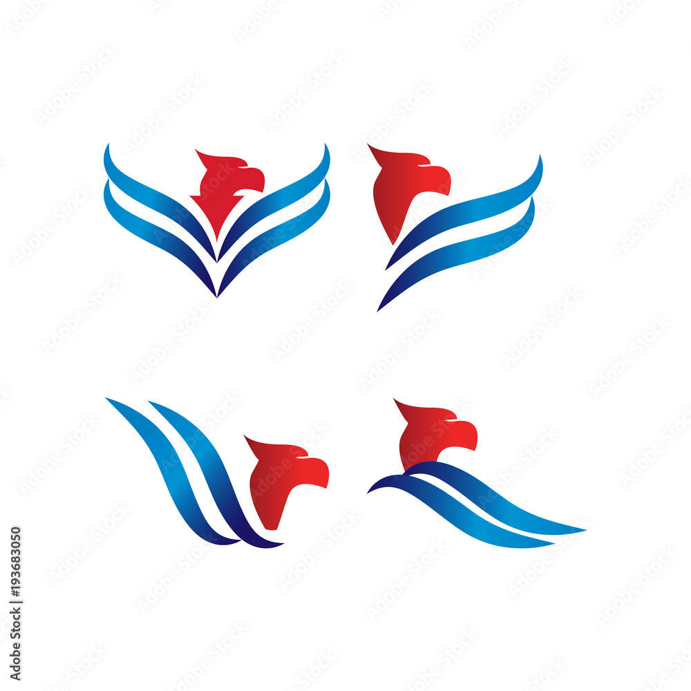 Obraz premium Collection of elegant eagle logo design template