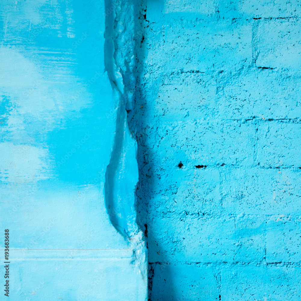 Abstract of a wall in Havana, Cuba. Painted blue.
