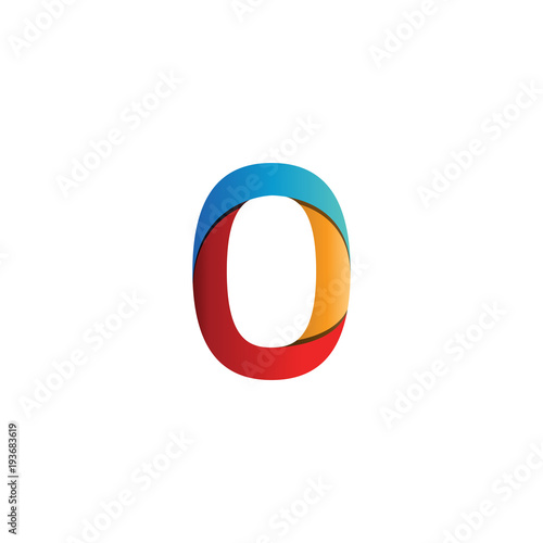 Colorful number 0 logo icon template vector