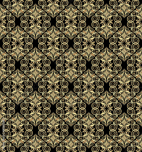 Vector background with golden pattern seamless