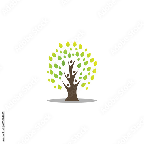 Abstract tree and people logo template